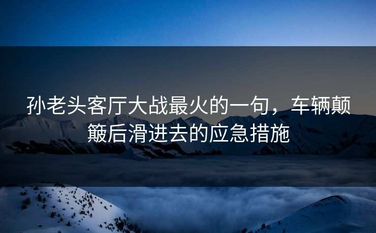 孙老头客厅大战最火的一句，车辆颠簸后滑进去的应急措施