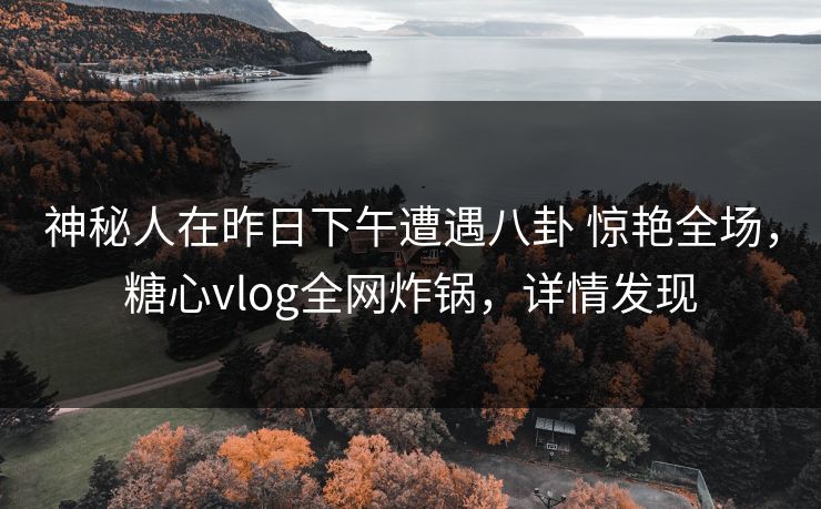 神秘人在昨日下午遭遇八卦 惊艳全场，糖心vlog全网炸锅，详情发现