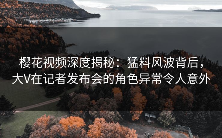 樱花视频深度揭秘：猛料风波背后，大V在记者发布会的角色异常令人意外